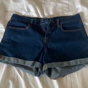 Jean cuffed shorts